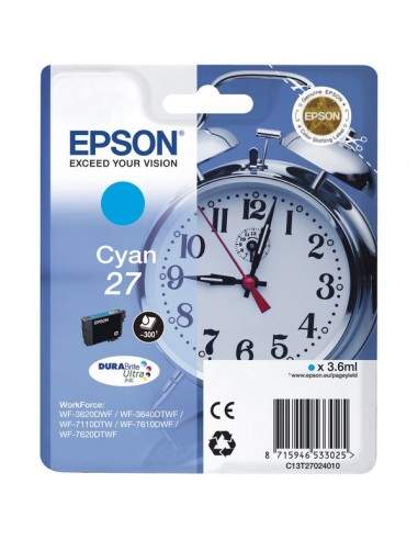Originale Epson inkjet cartuccia sveglia Durabrite Ultra 27 - 3,6 ml - ciano - C13T27024012