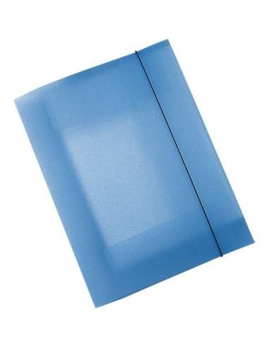 Cartelle 3 lembi in ppl Leonardi - blu trasparente - U110TB (conf.10)
