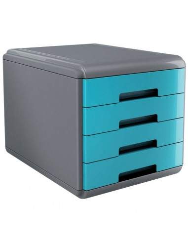 Accessori Da Scrivania My Desk Arda - Cassettiera - 29,5x38,5x28,2 cm - Turchese - 18P4Ptu