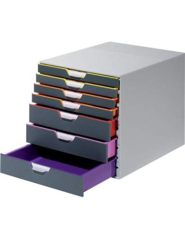 Cassettiere Da Scrivania Varicolor® Durable - Grigio E Multicolore - 7 - 2,5 / 5 cm - 7607-27