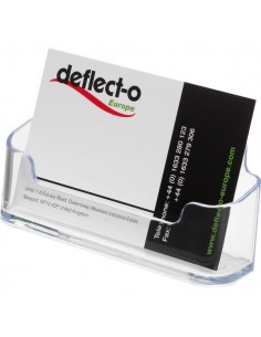 Portabiglietti da  visita da tavolo Deflecto - 1 scomparto - 9,6x3,5x5 cm - trasparente - 70101