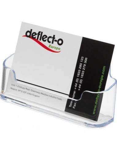 Portabiglietti da  visita da tavolo Deflecto - 1 scomparto - 9,6x3,5x5 cm - trasparente - 70101