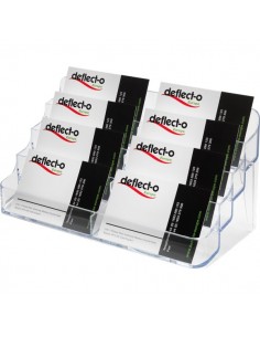 Portabiglietti da  visita da tavolo Deflecto - 8 scomparti - 20x9,5x9,8 cm - trasparente - 70801 Deflecto - 1