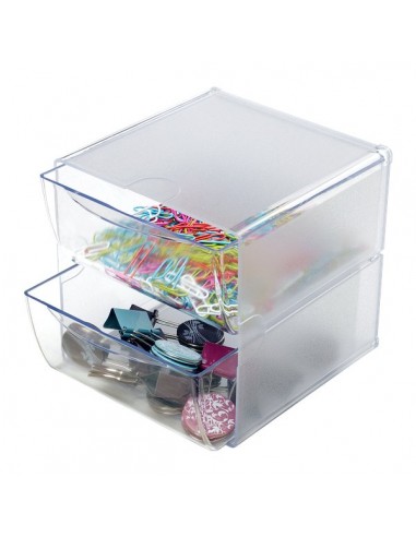 Cubi Organizer Deflecto - 2 cassetti - trasparente - 350101