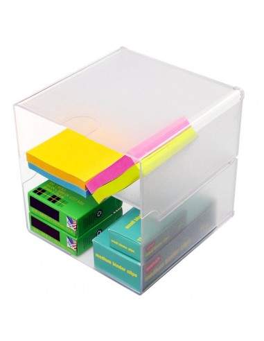 Cubi Organizer Deflecto - 2 scomparti - trasparente - 350701