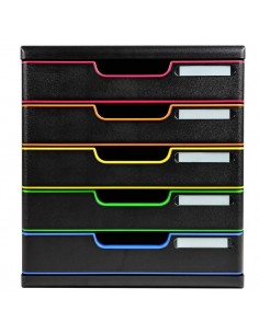 Cassettiere Modulo A4 Exacompta - 5 - nero/arlecchino - nero/arlecchino - 5,4 cm - 5,4 cm - 301914D