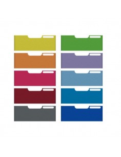 Frontali per Cassettiere Modulo A4 Exacompta - 10 colori assortiti - 10,8 cm - 338999D (conf.10)
