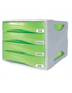 Cassettiera Smile Arda - verde traslucido - 4 cassetti - 5 cm - TR15P4PV