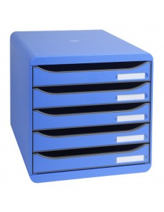 Cassettiera Big Box Plus Exacompta - blu ghiaccio - 5 cassetti - 309779D