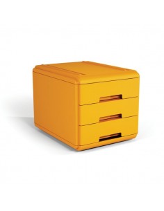 Mini cassettiera Arda - 17,7x25,4x17 cm - arancione - 3 cassetti - 19P3PAR