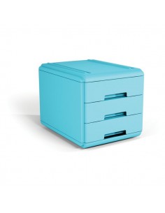 Mini cassettiera Arda - 17,7x25,4x17 cm - azzurro - 3 cassetti - 19P3PBL