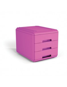 Mini cassettiera Arda - 17,7x25,4x17 cm - fucsia - 3 cassetti - 19P3PFU