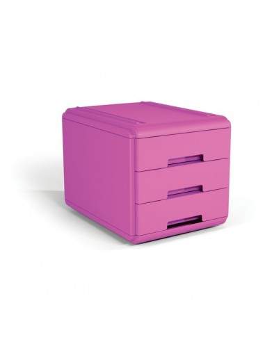 Mini cassettiera Arda - 17,7x25,4x17 cm - fucsia - 3 cassetti - 19P3PFU