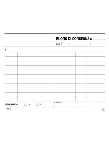 Blocco buoni consegna Semper Multiservice - Carta chimica 2 parti - 165x115 mm - 50x2 fogli - SE161570000