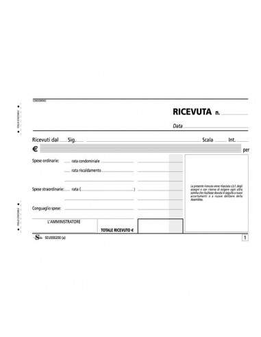 Blocco ricevute di affitto Semper Multiservice - 168x100 mm - SE160200000