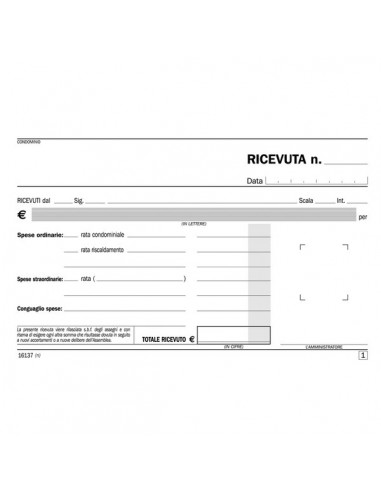 Blocco ricevute di condominio Semper Multiservice - 100x168 mm - 33x3 - SE161370000