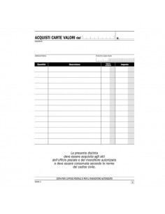 Blocco acquisto valori bollati Semper Multiservice - Carta chimica 2 parti - 148x215 mm - SE1649C0000 Semper Multiservice - 1