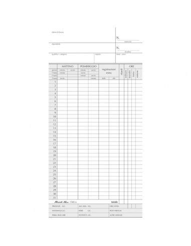 Rilevazione presenze per orologio Semper Multiservice - 104x225 mm - 158000000 (conf.100) Semper Multiservice - 1