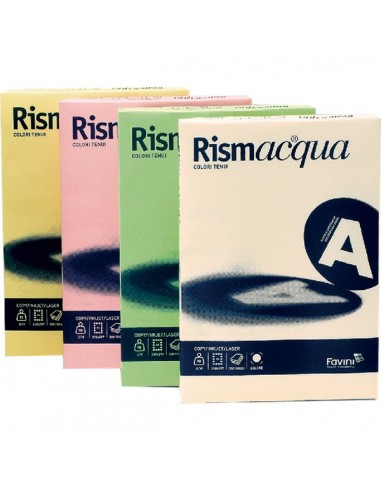 Cartoncino colorato Rismacqua Favini A4 - 140 g/mq - assortiti 5 colori - A65x224 (risma200)