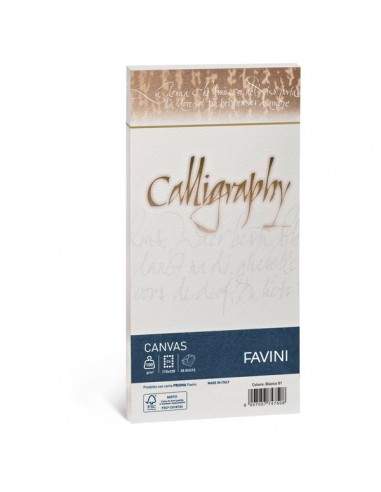 Calligraphy Canvas Ruvido Favini - bianco - 11x22 cm - 100 g - A570414 (conf.25)