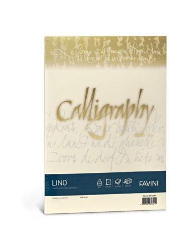 Calligraphy effetto lino Favini - lino - avorio - fogli - A4 - 120 g - A69Q514 (conf.50)