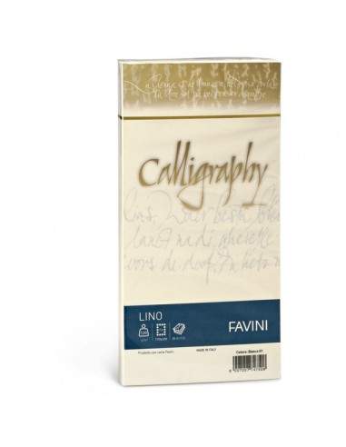 Calligraphy effetto lino Favini - lino - avorio - buste - 11x22 cm - 120 g - A57Q514 (conf.25)