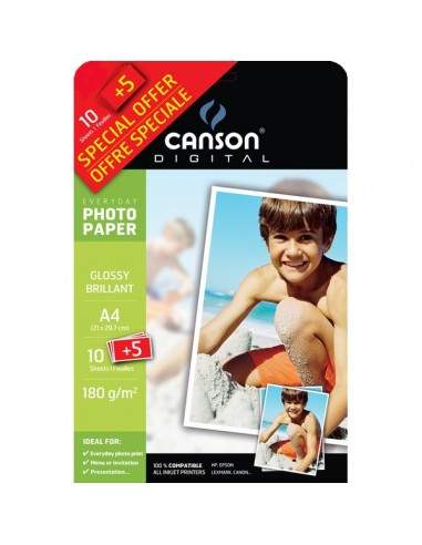 Carta fotografica Everyday Canson - lucida - A4 - 180 g/mq - C200004475 (conf.10+5)