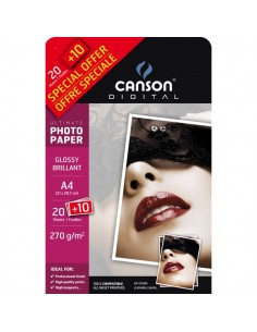 Carta fotografica Ultimate Canson - lucida - A4 - 270 g/mq - C200004331 (conf.20+10)