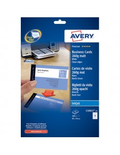 Biglietti visita Quick&Clean™Avery -Inkjet-fronte-retro-bianco patinato-260g/mq-C32015-25 (conf.200)