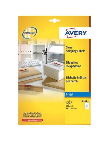 Etichette trasparenti QuickPEEL™ Avery - Inkjet - 99,1x67,7 mm - 8 et/ff - J8565-25 (conf.25)
