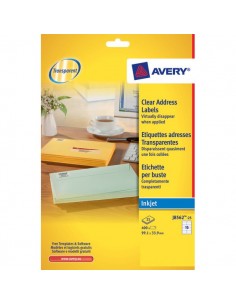 Etichette trasparenti QuickPEEL™ Avery - Inkjet - 99,1x33,9 mm - 16 et/ff - J8562-25 (conf.25)