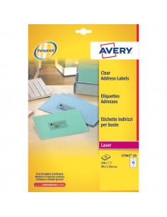 Etichette trasparenti QuickPEEL™ Avery - Laser - 99,1x38,1 mm - 14 et/ff - L7563-25 (conf.25)