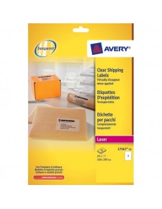 Etichette trasparenti QuickPEEL™ Avery - Laser - 210x297 mm - 1 et/ff - L7567-25 (conf.25)
