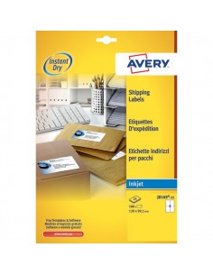 Etichette bianche QuickDry per indirizzi Avery - 99,1x139 mm - 4 et/ff - J8169-25 (conf.25)