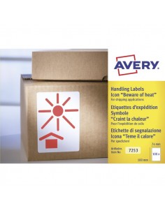 Etichette in rotolo per spedizioni Avery - "Teme il calore" - 74x100mm - 200 - 7253