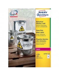 Etichette in poliestere Avery - laser - bianco - 63,5x33,9 mm - 24 - arrotondati - L4773-100 (conf.100)
