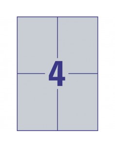 Etichette in poliestere Avery - laser - argento - 105x148 mm - et/ff 4 - L6134-20 (conf.20)