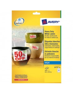 Etichette poliestere per stampanti inkjet Avery - 64,6x33,8 mm - 24 et/ff - J4773-10 (conf.10)
