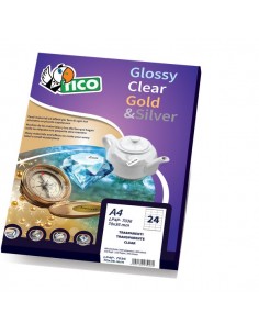 conf. 100 Etichette trasparenti lucide 36x22 Tico PC4-36