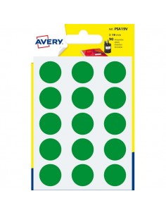 Etichette rotonde in bustina Avery - verde - diam. 19 mm - 15 - PSA19V (conf.6)