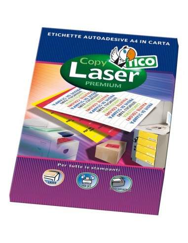 Etichette Copy Laser Prem.Tico fluo Las/Ink/Fot ang.arrot. 47,5x25,5mm rosso - LP4FR-4725 (conf.70)