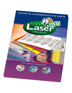 Etichette Copy Laser Prem.Tico fluo Las/Ink/Fot Tonde Ø 63,5mm arancione - LP4FA-63 (conf.70)