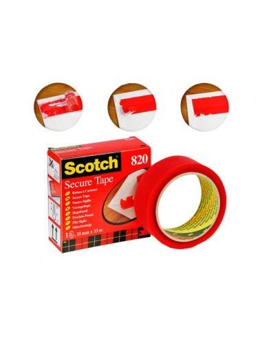 Nastro Scotch® Secure Tape - 35 mm x 33 m - rosso - 93008