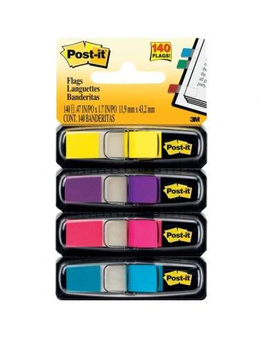 Post-it® Index Mini 683 - azzurro, fucsia, giallo, rosa - 683-4AB (conf.4)