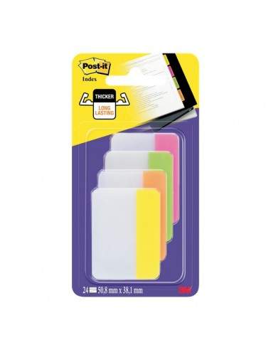 Post-it® Index Strong 686 Colore per archivio - rosa, lime, arancio, giallo - 686-PLOYEU (conf.24)
