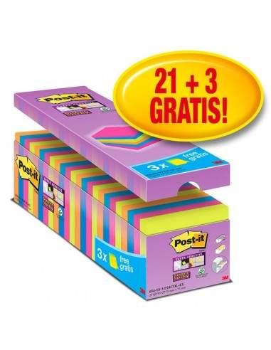 Foglietti Post-It® Super Sticky Value Pack Colore  - 76x76 mm - 654-SS-VP24COLO-EU (Conf.24) Post-It - 1