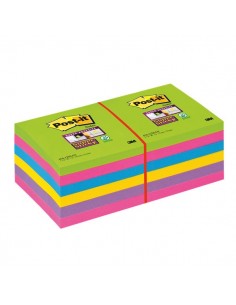 Post-it® Super Sticky Ultracolor -76x76mm-turchese,malva,girasole,fucsia,lime- 654-12SSUC (conf.12)