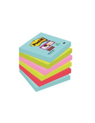 Foglietti Post-it® Super Sticky Miami - assortiti a tema Miami - 76x76 mm - 654-6SS-MIA (conf.6)