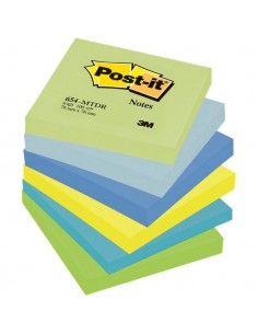 Post-it® Note Dream - tinta unita - 100 - 76x76 mm - verde,blu - 654-MTDR (conf.6)