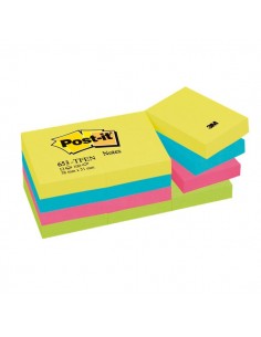 Post-it® Note Energy  - tinta unita - 100 - 38x51 mm - neon arcobaleno - 653-TFEN (conf.12)